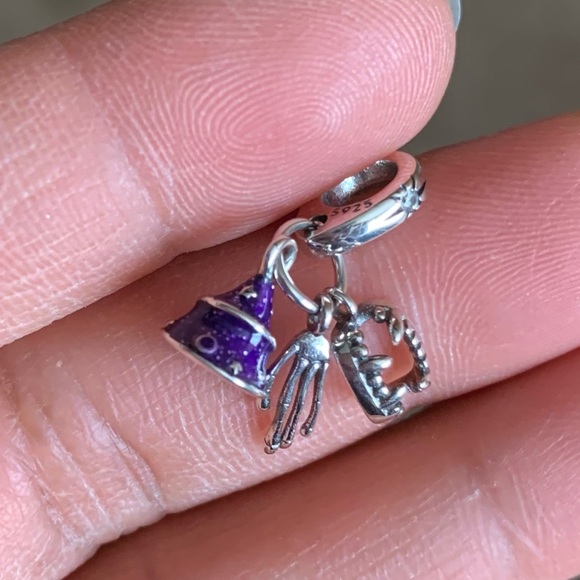 NWOT Halloween Vampire Witch Hat Skeleton Skull Dangle Charm Sterling Silver 925 - Picture 4 of 10